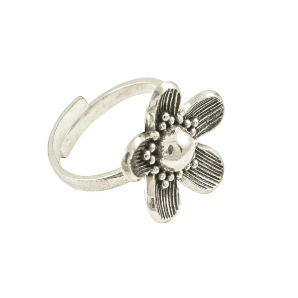 Champa Flower Ring <br><p class="subhedi">Sterling Silver</p> - Image 3